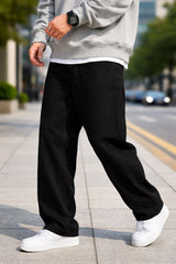JET BLACK BAGGY JEANS